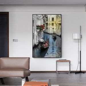 Venice Water City Scenery Painting Canvas Print Wall Art Picture For Living Room Home Decor Wall Decoration Frameless