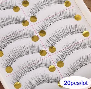 20 Pcslot Makeup Handmade Natural False Eyelashes Fashion Soft Long Eye Lash Cosmetic Tool1701673