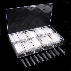 偽の爪500 PCS 100PCS XXL COFFIN TIPS C CARVE LONG NAILTIP HALD COVER ACRYLIC SALON SUPPLY EXTREANSシステムアートツール