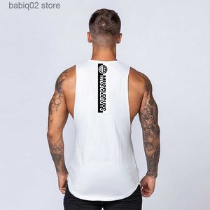 Herrtankstoppar varumärke träning Gym Mens Tank Top Muscle Sleeveless Sportswear Shirt Stringer Kläder Bodybuilding Singlets Cotton Fitness Vest T230417