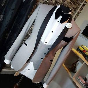 Men's Suits Gray Men For Wedding Prom 3 Piece Slim Fit Formal Business Groom Tuxedos 2023 Fashion Clothes Jacket Vest With Pants