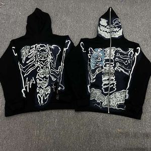 Tasarımcı Hoodie Erkekler Sweatshirts Moda Sokak Giyim Travi Scotts CO Hiroshi Fujiwara Ts Kafatası Gevşek Kapşonlu Hırgalı Kazak fermuar ceket kapüşonlu erkek kadın