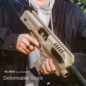 Deformerbar dubbelform Diy Manual Launcher Shell Ejected Soft Bullet Gun Falllight Handle Handle Slåder Tillbehör Utomhusspel Toy Gun CS Game Prop