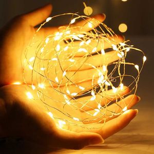 LED String 1-10m LED String Lights Bakır Tel Peri Işıkları Noel Çelenk Oda Yatak Odası Kapalı Düğün Dekorasyon Lambası P230414