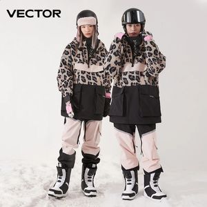 Лыжные костюмы VECTOR Лыжная одежда Женский мужской свитер с капюшоном Светоотражающая трендовая лыжная одежда Утепленная теплая и водонепроницаемая лыжная экипировка Женский лыжный костюм 231116