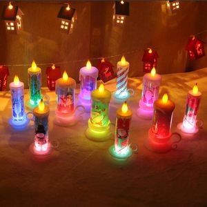 Candles Christmas Led Candle Pvc Night Lights Portable Flameless Table Decoration Merry Desktop Drop Delivery Home Garden Dhpwt