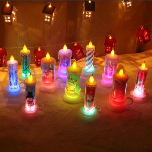 Velas de Natal LED CEDLE PVC Night Lights Portable Table Decoração de Merry Desktop Drop Drop Delivery Home Garden Dhpwt