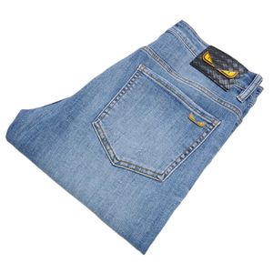 Mäns jeans vår sommar tunt denim smal fit europeisk amerikansk high-end märke små raka byxor jh2011-2