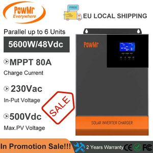 PowMr 5.6KW 230Vac 48V Off-Grid Hybrid Solar Inverter with MPPT 80A Support Parallel and WIFI Max PV 500Vdc for Battery Charger