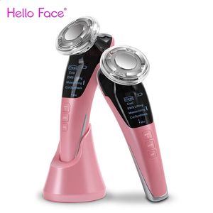 Face Care Devices EMS RF Electric Massager 8 in 1 Skin Tightening Chin Reducer Vibrator Face Lift Frequency Massage Pores Unclogging Device 231116