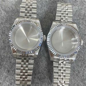 Watch Bands Magnifying Glass Sapphire Mirror Case Strap Set 39mm Dense Bottom Stainless Steel Accessories for NH35 NH36 Movement 231117