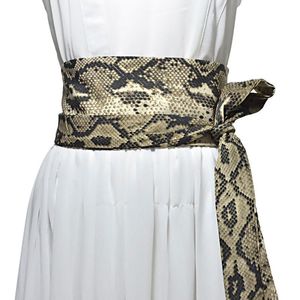 Cinture 2023 Cinturino da donna con motivo a serpente Wild Silk Soft Python Decoration Wide Bg-1115