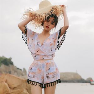 New Fashion Summer V Neck Swimwear Sexy Bikini Beach Crochet Cover Ups Women Bathing Suit Dress281H