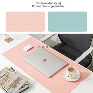 Mouse Pads Wrist Rests Double-side Portable Large Mouse Pad Gamer Waterproof PU Leather Suede Desk Mat Computer Mousepad Keyboard Table Cover YQ231117