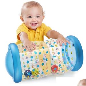 Bath Toys Baby Fidget Lnflatable Toy Infants Roller Pvc Cling Uczenie się z dzwonami maluch staje wczesna edukacyjna upuszczenie dostarczanie dzieci