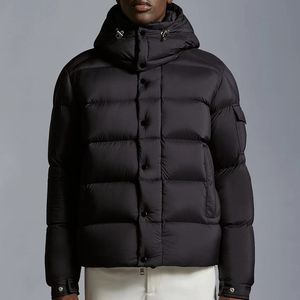 Męskie Parkas Nowy zimowy męski projektanta kurtka Down Jacket Men Pocket Pocket Odznaka z kapturem Kurtka ciepła płaszcz Rozmiar 1--5