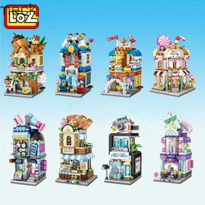 Blocks LOZ Building Blocks City View Scene Coffee Shop Retail Store Architectures model Assembly Toy Christmas Gift for Children Adult