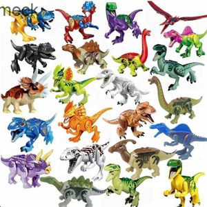 Блоки юрские динозавры строительные блоки индоминус rex diy tyrannosaurus action модели модели детские игрушки животные подарки