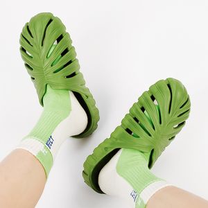 Pantofole Uomo Estate Asciugatura rapida Scivoli Bagno Divertente Forma di foglia Infradito Suola morbida Scarpe con plateau Moda Sandali da spiaggia Uomo 230417