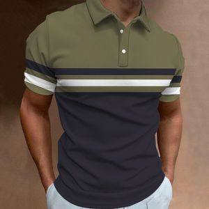 Polo da uomo Business T-shirt manica corta Plaid Polo da uomo Mesh traspirante Risvolto T-shirt casual T-shirt da uomo moda estiva 230417