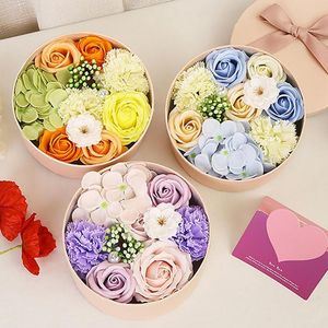 Decorative Flowers 1 Set Soap Flower Elegant Romantic Fragrant Gift-giving Valentine's Day Rose Gift Box Pography Prop
