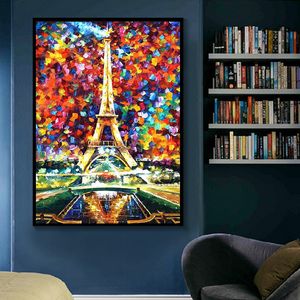 Abstract Oil Painting Iron Tower Poster Canvas Print Wall Art Picture For Living Room Home Decor Wall Decoration Frameless