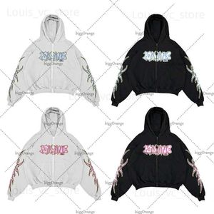 Erkek hoodies sweatshirt y2k karikatür güzel kız gevşek fermuarlı sweatshirt kadınlar Amerikan retro harajuku gündelik ceket sokak büyük boy kapşon kadınlar t231117