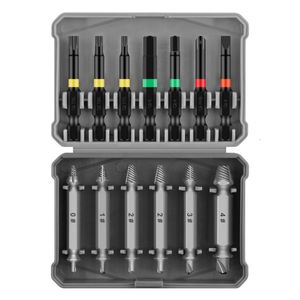 Screwdrivers 13 In 1 Damaged Screw Extractor Drill Bit Set Stripped Broken Screw Bolt Remover Extractor Easily Take Out S2 Demolition Tools 230417