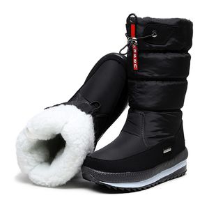 Kobiety buty śnieżne platforma zimowe buty grube pluszowe wodoodporne buty bez poślizgu mody kobiety buty zimowe ciepłe futra botas mujer 45