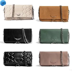 PRACA Pochette Rock Swing Your Wings Mens Bag Womens Zadig Voltaire Tote Luksusowy łańcuch torba na ramię Oryginalna skórzana torebka nadwozia torebka Sunshi66