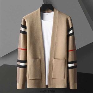 Suéter masculino plus size designer emendado cor cardigans jaqueta de malha bolso masculino cardigan moda roupastuve