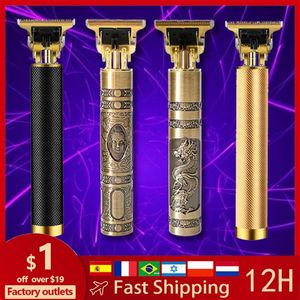 Hårklippmaskin Trimmer för män Maskin laddningsbar ny Clipper Barber T9 USB Electric Professional Beard Haircut Style235o