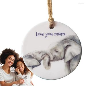 Dekofiguren Elefant Ornament für Mama Acryl Mutter und Kind Geschenk Muttertag Love You Anhänger Dekoration Aufhänger Zuhause