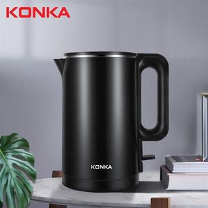 EU instock Konka Electric Kettle Stainless Steel Water-Kettle Heating Pot Teapot Quick-Heating 1500W 1 8L Capacity Black and Whi2149
