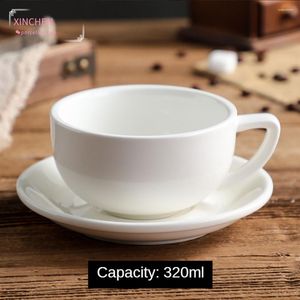 Tazze Piattini Bicchiere da 320 ml Tazza Ffee Set da tè e piattino Tazas De Ceramica Creativas Tazza da latte fantasia in rilievo in ceramica giapponese