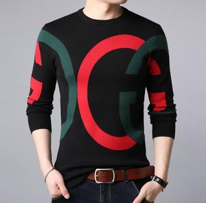 Oversized Men's Sweater Luxury New red black striped Sweaters Casual Branded Harajuku Pullover Plus Size Streetwear Blouses