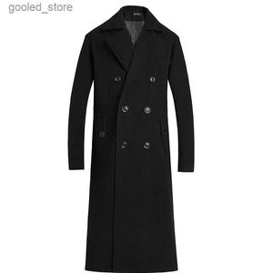 Herrgravrockar 2023 Autumn and Winter Fine Fashion Plus Long Woolen Coat Solid Color Slim Leisure British Style Korean Trend Men's Windbreaker Q231128