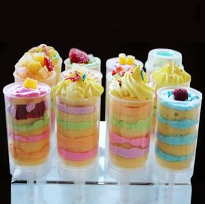 Recipientes de bolo de morango para cima push cupcake alimento de tampa de tampa de plástico para decorações de festas ferramenta de forma redonda