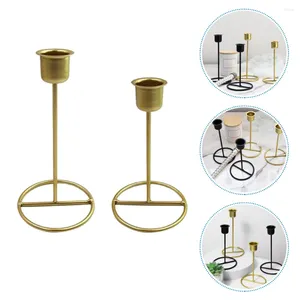 Candle Holders Holder Candlestick Pillar Stand Taper Metal Wedding Dinner Tealight Candelabra Stick Rack Iron Black Party Vintage