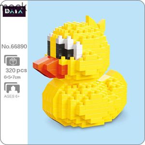 Блоки Daia 66890 Animal Paradise World Yellow Duck Bird Pet 3D модель DIY мини -бриллиантовые блоки.