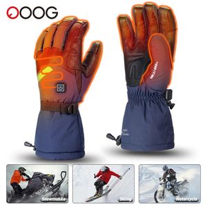 Five Fingers Gloves Heated Gloves Snowmobile Skiing Winter Warm Lithium Battery Motorcycle Heated Gloves Waterproof Heated Rechargeable Gloves 231117