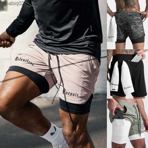 Men's Shorts 2022 camouflage Running Shorts Men 2 in 1 Sports Jogging Fitness tatting Quick Dry Gym Training Sport Workout Short Pants T230414