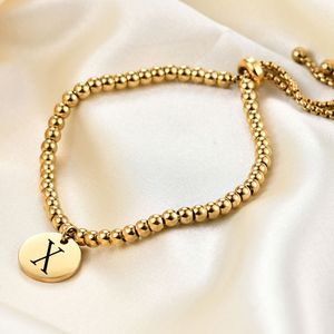 Europe and America Hot Trendy Women Bracelet 18K Gold Color Stainless Steel A-Z Bracelet Links for Girls Women Nice Gift