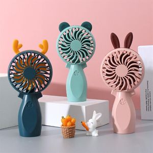 Precioso mini ventilador portátil para ventilador de mano USB recargable lindo ventilador de viaje al aire libre oficina interior silencioso escritorio ventiladores regalo para niña Fri235I