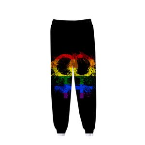 3D Prind Men Women Mulheres LGBT lésbica orgulho gay Bandeira arco -íris Sweat harajuku comprimento total calça de inverno calças casuais Funny Trousers001