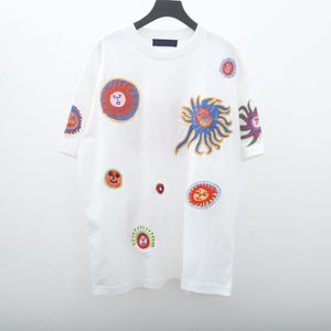 23ss Europe Tee Summer Men Sea Fish Embroidery t shirt Premium Short Sleeve Streetwear Plus Size Cotton Print Tshirt