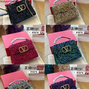 Designer Bag Totes 2024 New Large V Sequin Women's Bag with High Appearance Value Handheld Crossbody High Grade Light Luxury One Shoulder Small Square Bag YHQ91