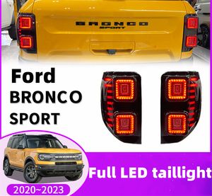 Taillights For Ford Bronco Sport 2021-2023 LED DRL Tail Lamp Running Turn Signal Rear Reverse Brake Light