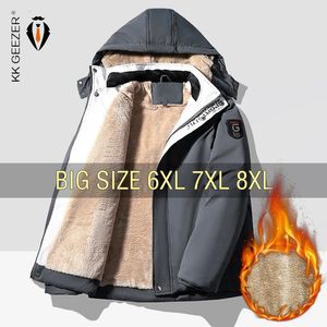 Men s Vests Winter Jacket Men Coat Thick Warm Plus Size 6XL 7XL 8XL Oversize Fleece Windproof Parkas Cotton Padded Waterproof Loose Overcoat 231117