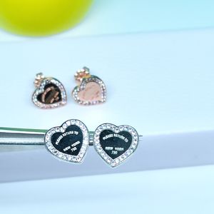 Love Stud Yeni 925 STERLING Gümüş Zirkon Kalp Tiff Kalp Çekici Zerafet Mizaç Küpe Erkekler Kadın Tasarımcı Küpe Köken Lüks Marka Dönüşü Takı